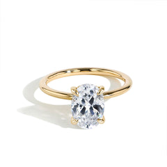 3 Carat Lab Grown Oval Diamond Ultra Thin Engagement Ring