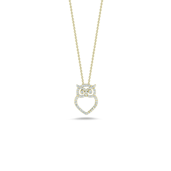 Roberto Coin Tiny Treasures Yellow Gold Owl Pendant Necklace