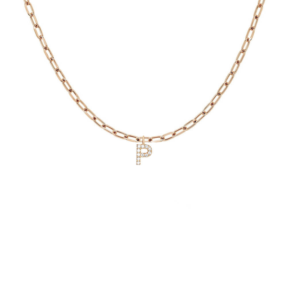 EF Collection Diamond Initial Charm in Yellow gold