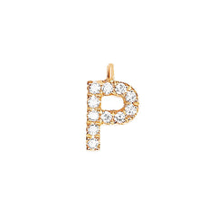 EF Collection Diamond Initial Charm in Yellow gold