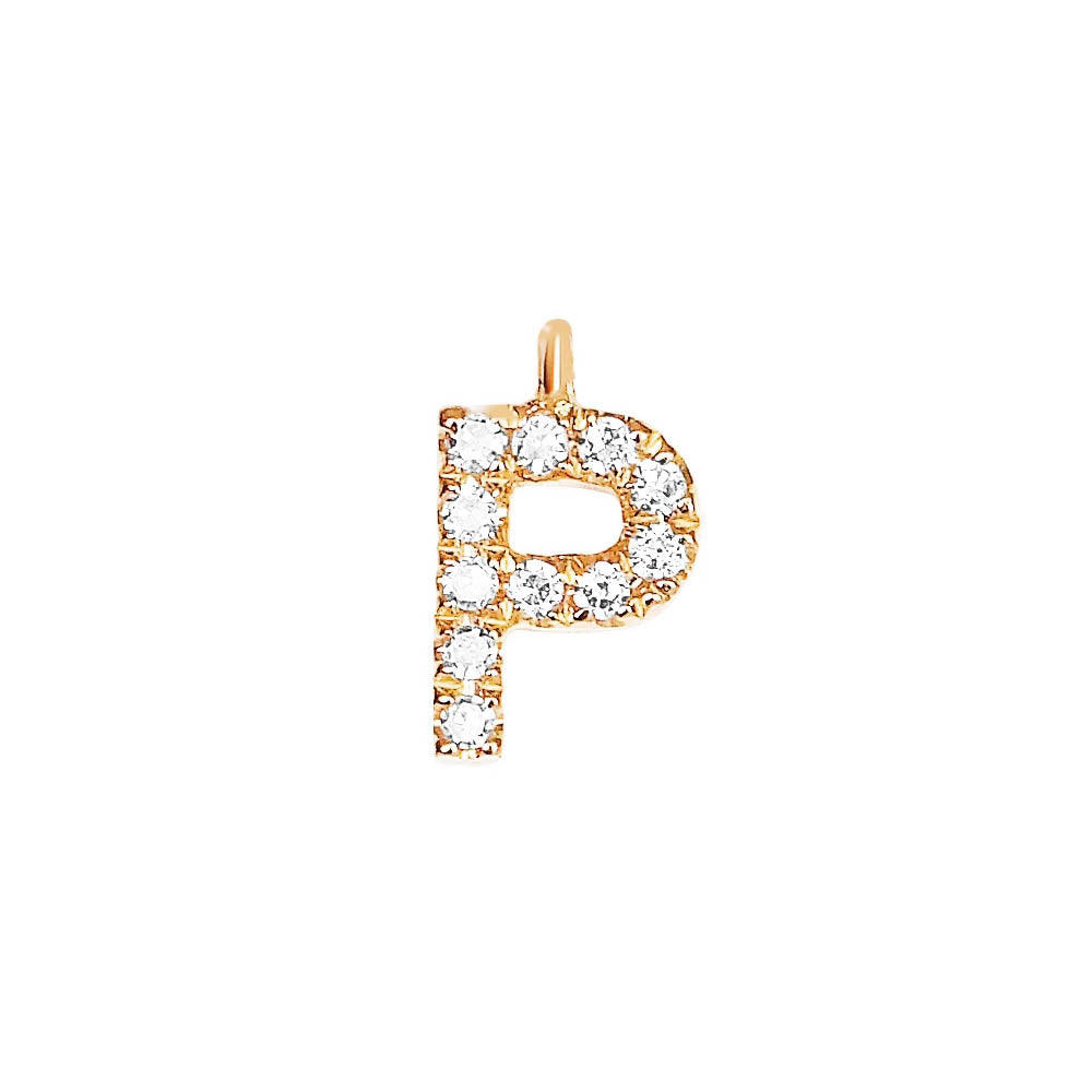 EF Collection Diamond Initial Charm in Yellow gold