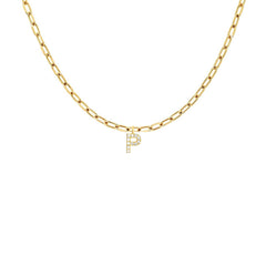 EF Collection Diamond Initial Charm in Yellow gold