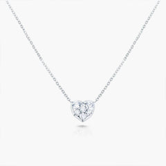 Carbon & Hyde White Gold Diamond Heart Choker Necklace