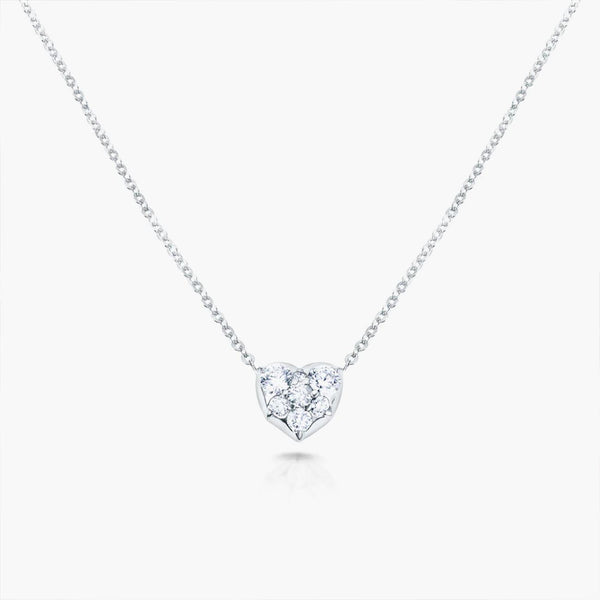 Carbon & Hyde White Gold Diamond Heart Choker Necklace