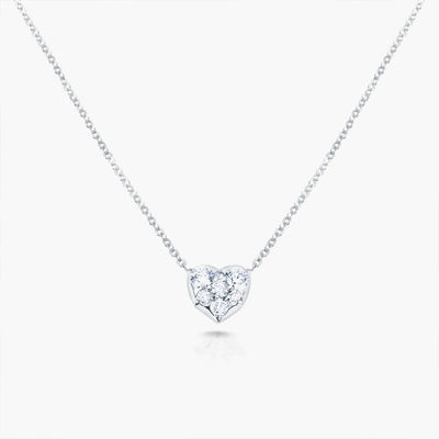 Carbon & Hyde White Gold Diamond Heart Choker Necklace - Carbon & Hyde product