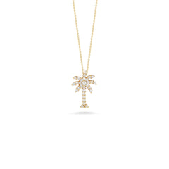 Roberto Coin Tiny Treasures Large Diamond Yellow Palm Tree Necklace