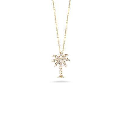 Roberto Coin Tiny Treasures Large Diamond Yellow Palm Tree Necklace - Roberto Coin product