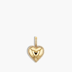 Paramount Gems 0.17 Carat Diamond Edge Puffed Heart Pendant in 14K Yellow Gold