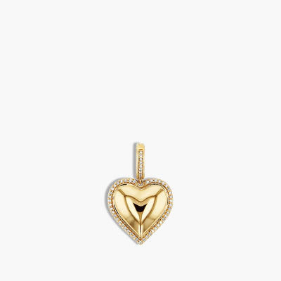 0.17 Carat Diamond Edge Heart Pendant in 14K Yellow Gold - Private Label product