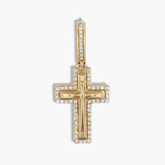 Paramount Gems 0.24 Carat Diamond Edge Cross Pendant in 18K Yellow Gold
