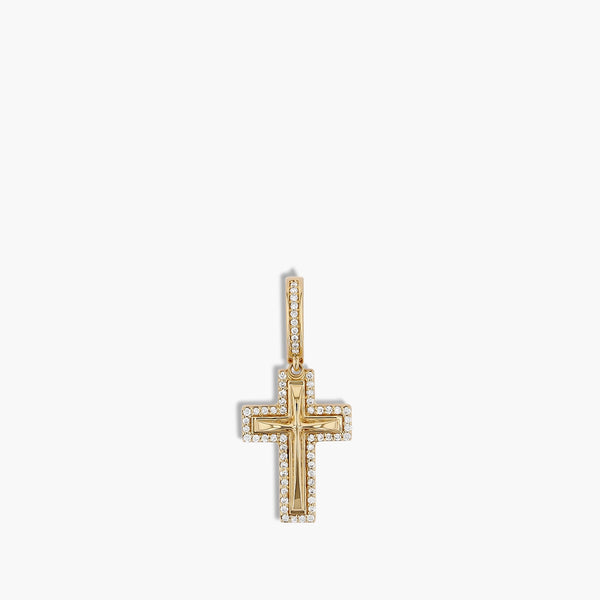 Paramount Gems 0.24 Carat Diamond Edge Cross Pendant in 18K Yellow Gold