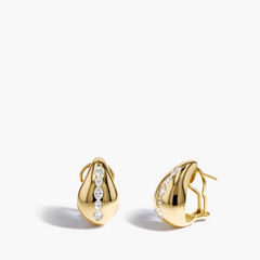 Paramount Gems 1.03 Carat Oval Diamond Earrings in 18K Yellow Gold