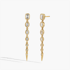 Paramount Gems 1.12 Carat Multi-Shape Diamond Earrings in 14K Yellow Gold