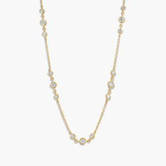 Paramount Gems 1.62 Carat Diamond Station Necklace in 18K Yellow Gold