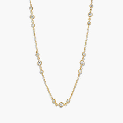 1.62 Carat Diamond Station Necklace in 18K Yellow Gold - Private Label product