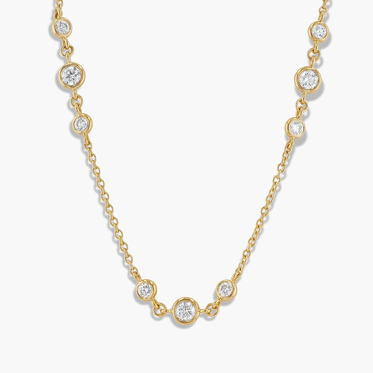 Paramount Gems 1.62 Carat Diamond Station Necklace in 18K Yellow Gold