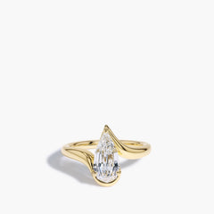 Paramount Gems 1.70 Carat Pear Diamond Ring in 18K Yellow Gold, front view