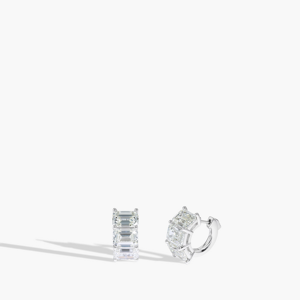 Paramount Gems 10.20 Carat Emerald Diamond Hoop Earrings in 14K Yellow Gold in 14K White Gold