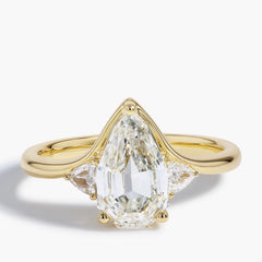 Paramount Gems 2.03 Carat Pear Diamond Ring in 18K Yellow Gold