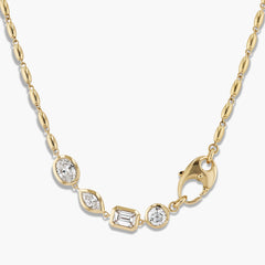Paramount Gems 2.14 Carat Multi-Shape Diamond Necklace in 18K Yellow Gold