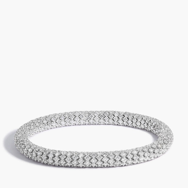 Paramount Gems 20.80 Carat Mesh Round Diamond Bracelet in 18K White Gold