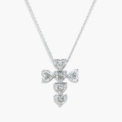 Paramount Gems 3.12 Carat Pear and Cushion Diamond Necklace in 18K White Gold