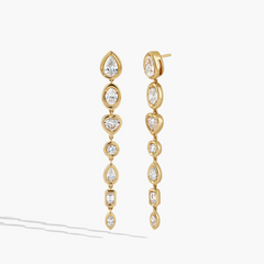 Paramount Gems 3.55 Carat Multi-Shape Diamond Earrings in 18K Yellow Gold