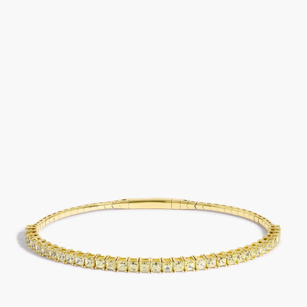 Paramount Gems 4.11 Carat Asscher Diamond Bracelet in 14K Yellow Gold