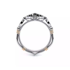 Verragio Parisian Rose Gold Accent Diamond Halfway Wedding Band