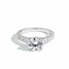 The Round Solitaire Pave Engagement Ring Setting