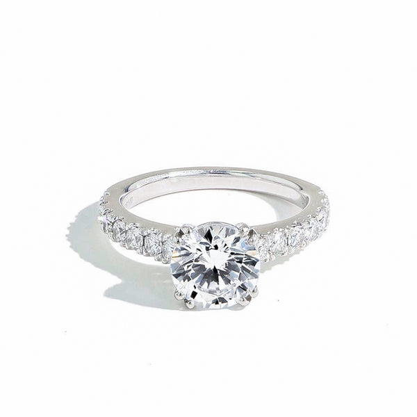 The Round Solitaire Pave Engagement Ring Setting