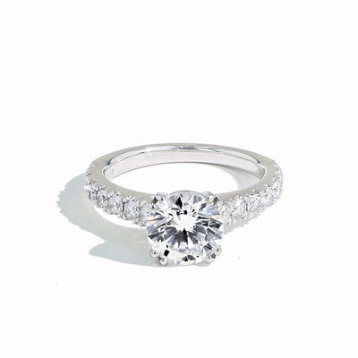 The Round Solitaire Pave Engagement Ring Setting - Private Label product