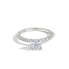 Tacori Petite Crescent Princess Solitaire Pave Engagement Ring Setting