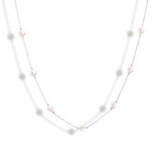 Akoya Pearl Station Necklace - White Gold