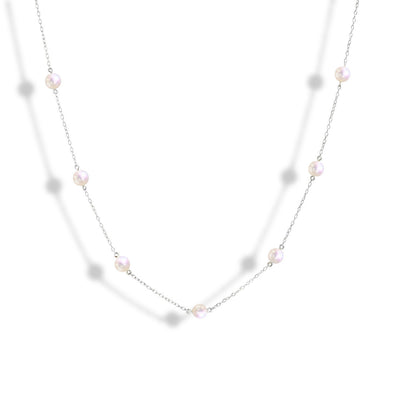 Akoya Pearl Station Necklace - White Gold - Mikimoto product