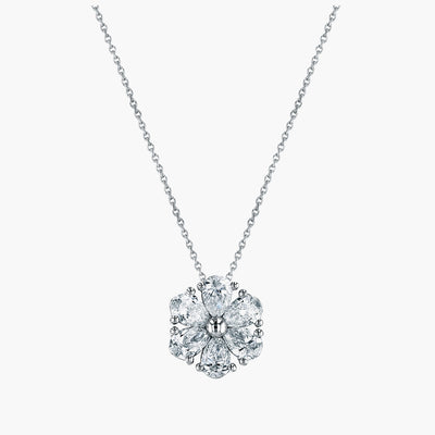 Pear-Shaped Diamond Flower Pendant - Private Label product