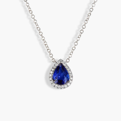 Blue Sapphire Pear-Shaped Pendant Necklace - Private Label product
