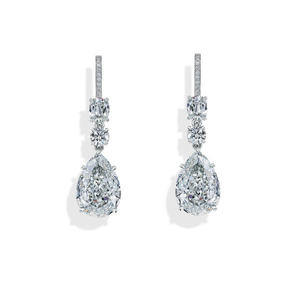 10ctw Carat Pear Shaped Diamond Drop Earrings - Private Label product