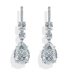 10ctw Carat Pear Shaped Diamond Drop Earrings