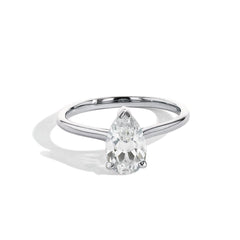 The Pear Solitaire Engagement Ring in White Gold