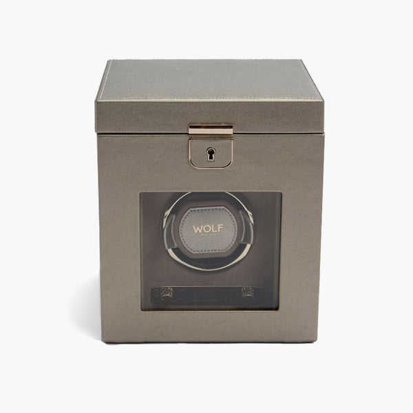 WOLF Palermo Single Winder Jewelry Box in Pewter
