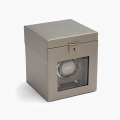 WOLF Palermo Single Winder Jewelry Box in Pewter