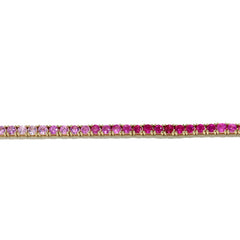 Private Label Pink Sapphire Ombre Tennis Necklace