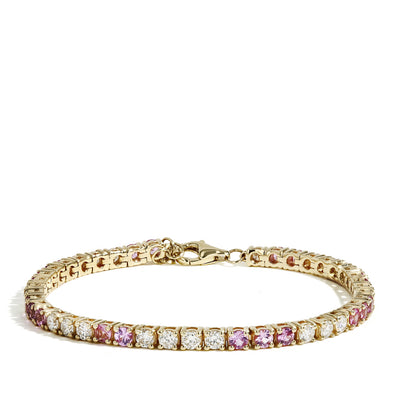 Pink Sapphire and Diamond Tennis Bracelet - Private Label product