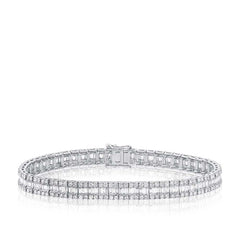 Baguette and Round Diamond Tennis Bracelet