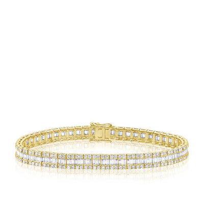 Baguette and Round Diamond Tennis Bracelet - Private Label product