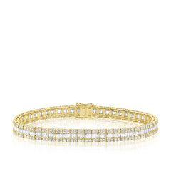 Baguette and Round Diamond Tennis Bracelet