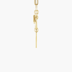 Private Label Engravable Heart Toggle Necklace in Yellow Gold
