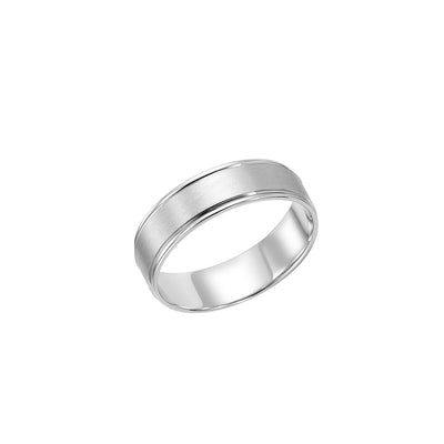 14k White Gold Polished Men's Wedding Band - Private Label product