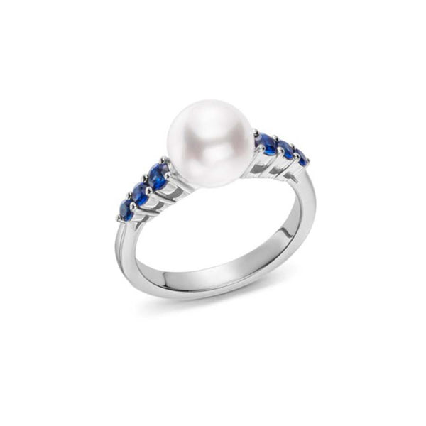 Mikimoto Pearl and Sapphire Ring